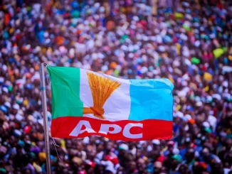 Edo Guber: We Are Not Banking On Federal Might To Win Edo - APC 41 APC Flag in Rally