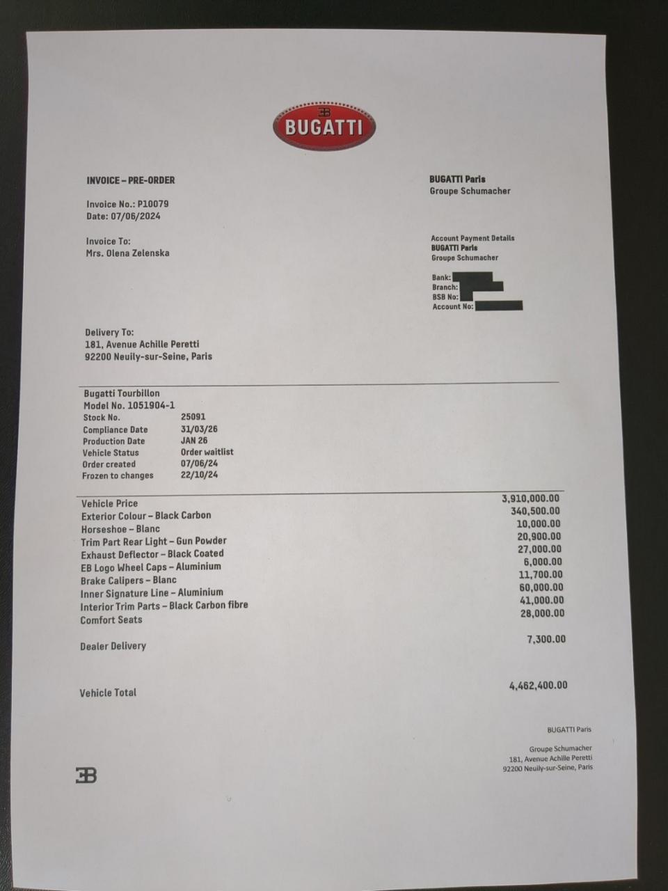 Ukraine's First Lady Buys Latest .5M Bugatti Turbillon (Photos)