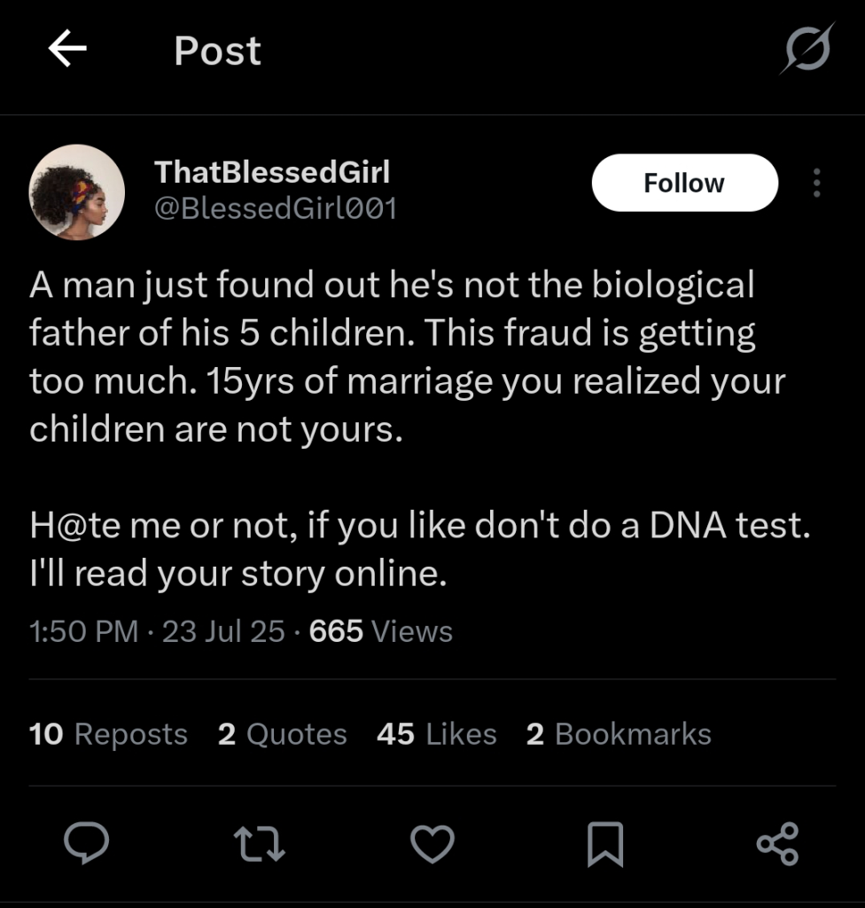 “Not One Is Mine”- Man Finds Out He’s Not The Father Of His 5 Children “Not One Is Mine”- Man Finds Out He’s Not The Father Of His 5 Children